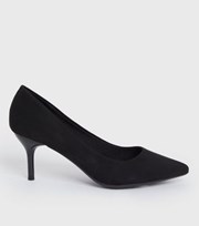 New Look Black Suedette Stiletto Heel Court Shoes